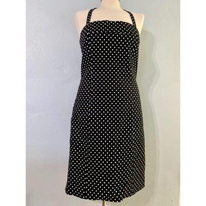 Tahari Black & White Polka Dot Halter Sheath Dress
